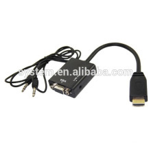 2014 vente chaude VGA au câble HDMI 1080P HDMI mâle à VGA Câble adaptateur vidéo femelle pour PC DVD HDTV